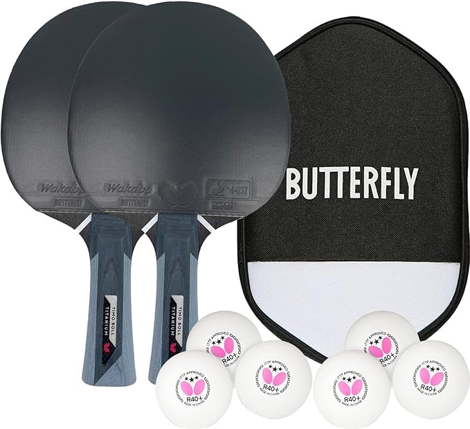 Butterfly® Timo Boll Titanium Tischtennisschläger | mit Carbon Lage | ITTF zertifizierter Wakaba Bel