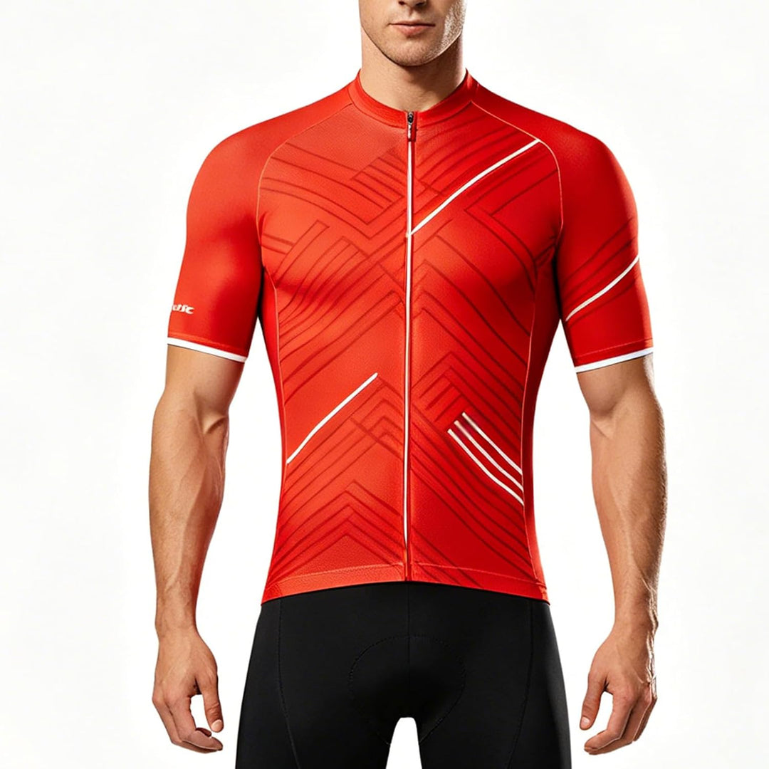 Santic Radtrikot Herren Kurzarm Fahrradtrikot Herren Fahrradshirt Radshirt Kurzarm Sommer mit Tasche