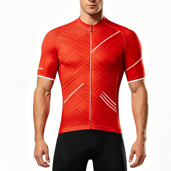 Santic Radtrikot Herren Kurzarm Fahrradtrikot Herren Fahrradshirt Radshirt Kurzarm Sommer mit Tasche