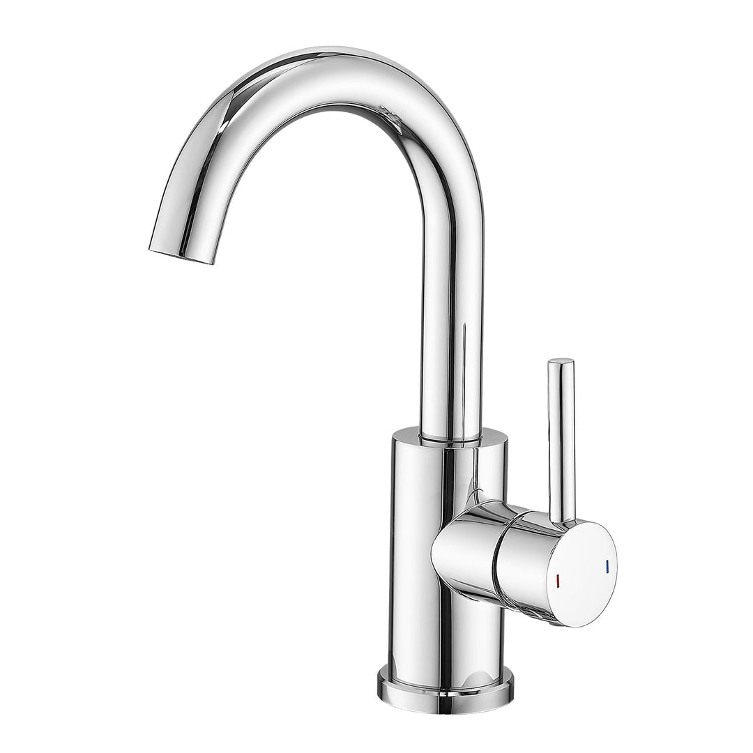 Wasserhahn Bad,Badarmatur/Küche Klein,360°drehbar,Einhebelmischer,Edelstahl Waschbeckenarmatur Chrom