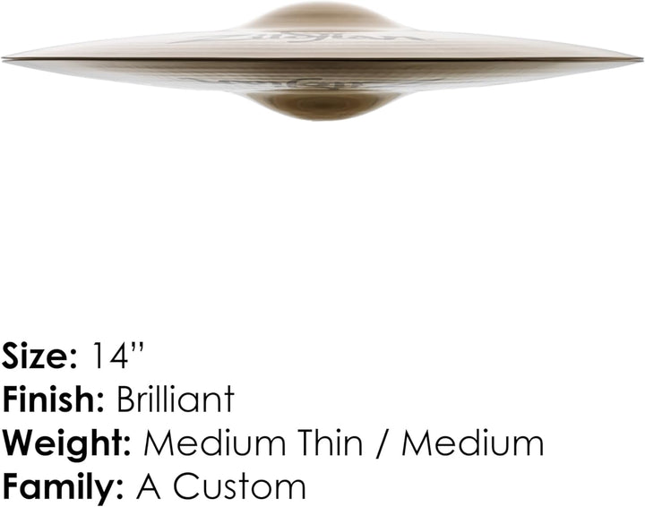 Zildjian A Custom Series - 14" Hi-Hat Cymbals - Pair - Brilliant finish 14 Zoll, 14 Zoll
