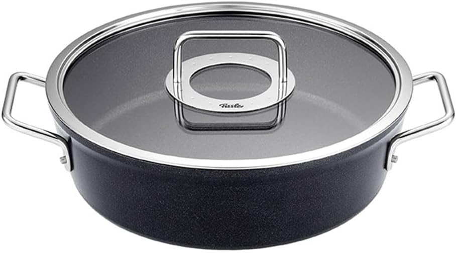Fissler Adamant / Aluminium-Bräter (Ø 28 cm, 4,3L) Bratentopf-beschichtet mit Glas-Deckel, antihafte