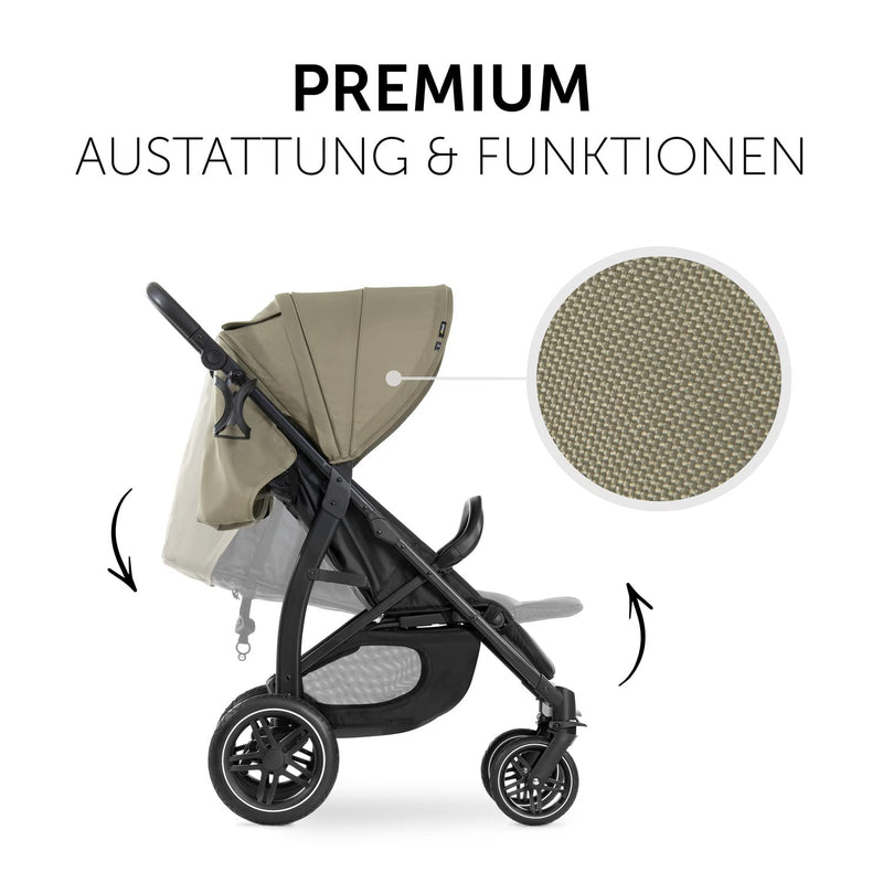 Hauck Buggy Rapid 4D / bis 25 kg / Schnell Faltbar / Sonnen Verdeck UPF 50 + / Gummiräder / Getränke