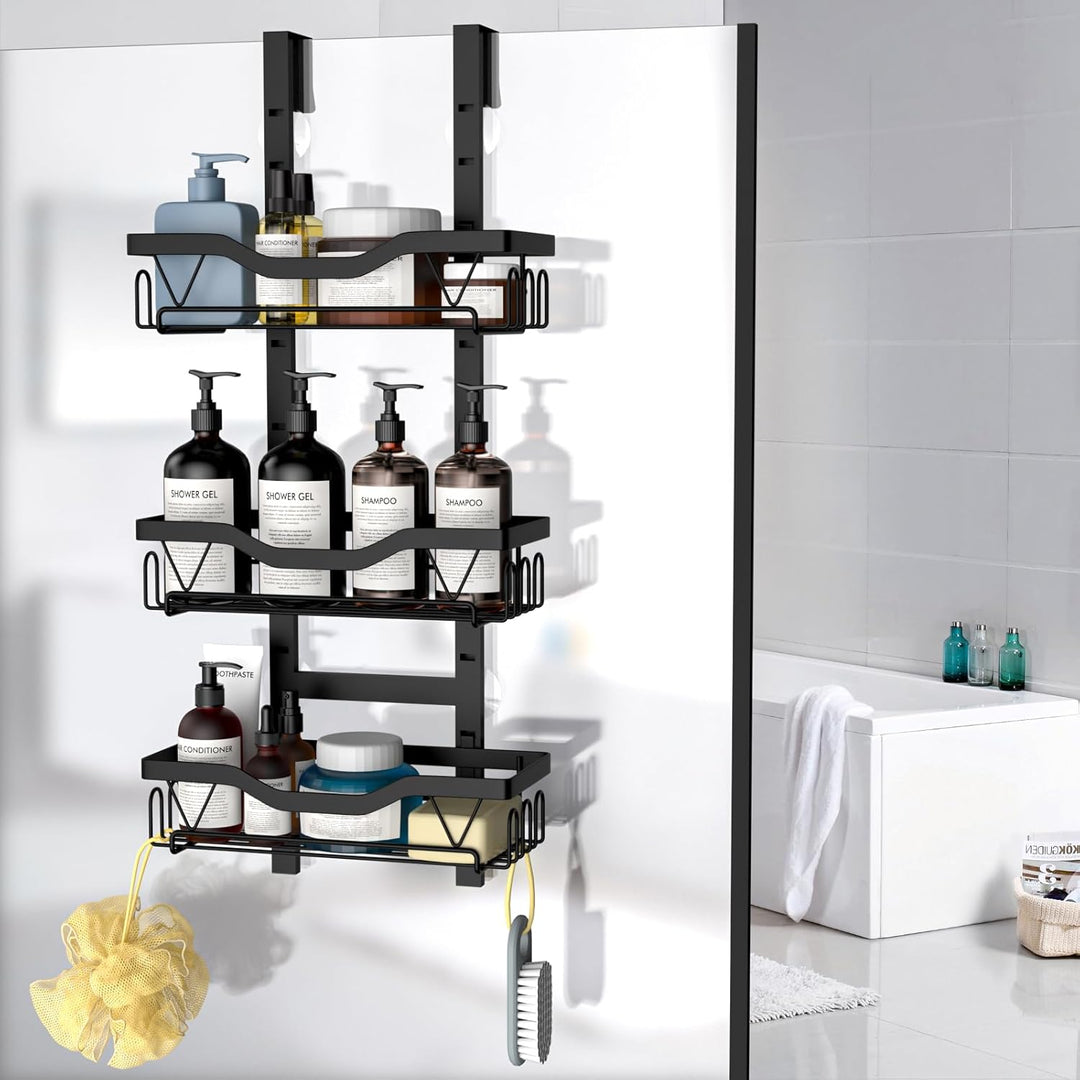 UUlioyer Duschablage zum Hängen, Duschregal ohne Bohren für Glastür, Shampoo Duschgel Halterung für