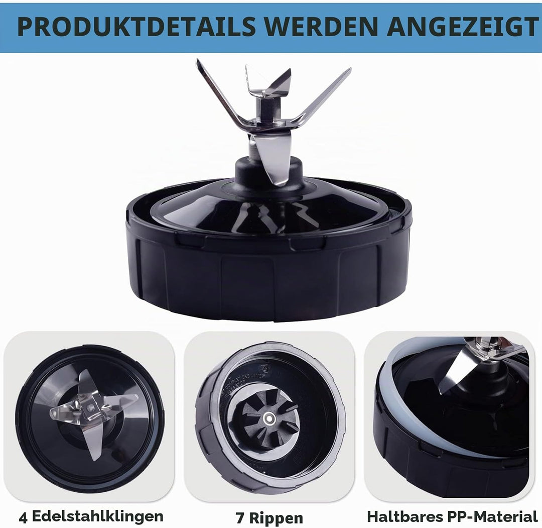 Mixer Ersatzteile Klingen für Nutri Ninja Auto-iQ Küchenmaschine, 7-Flossen Klinge für Ninja Mixer B