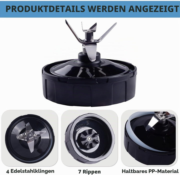 Mixer Ersatzteile Klingen für Nutri Ninja Auto-iQ Küchenmaschine, 7-Flossen Klinge für Ninja Mixer B