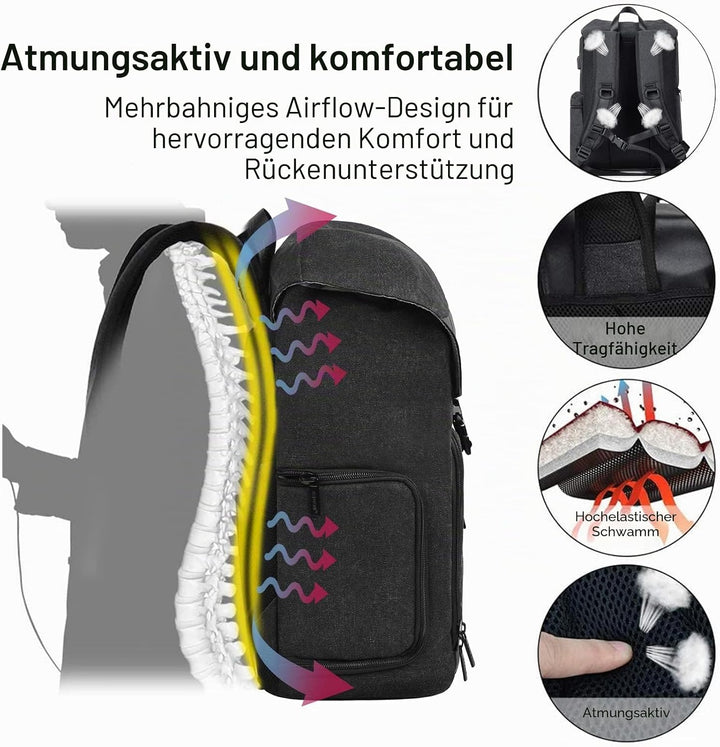 Cwatcun Kamerarucksack Tasche Canvas Professional für SLR DSLR spiegellose Kamera Canon Nikon Sony P