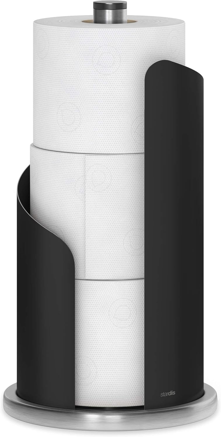 Design Küchenrollenhalter Edelstahl matt H 30 Ø15 cm Rollenhalter Papierrollenhalter für Küchenrolle