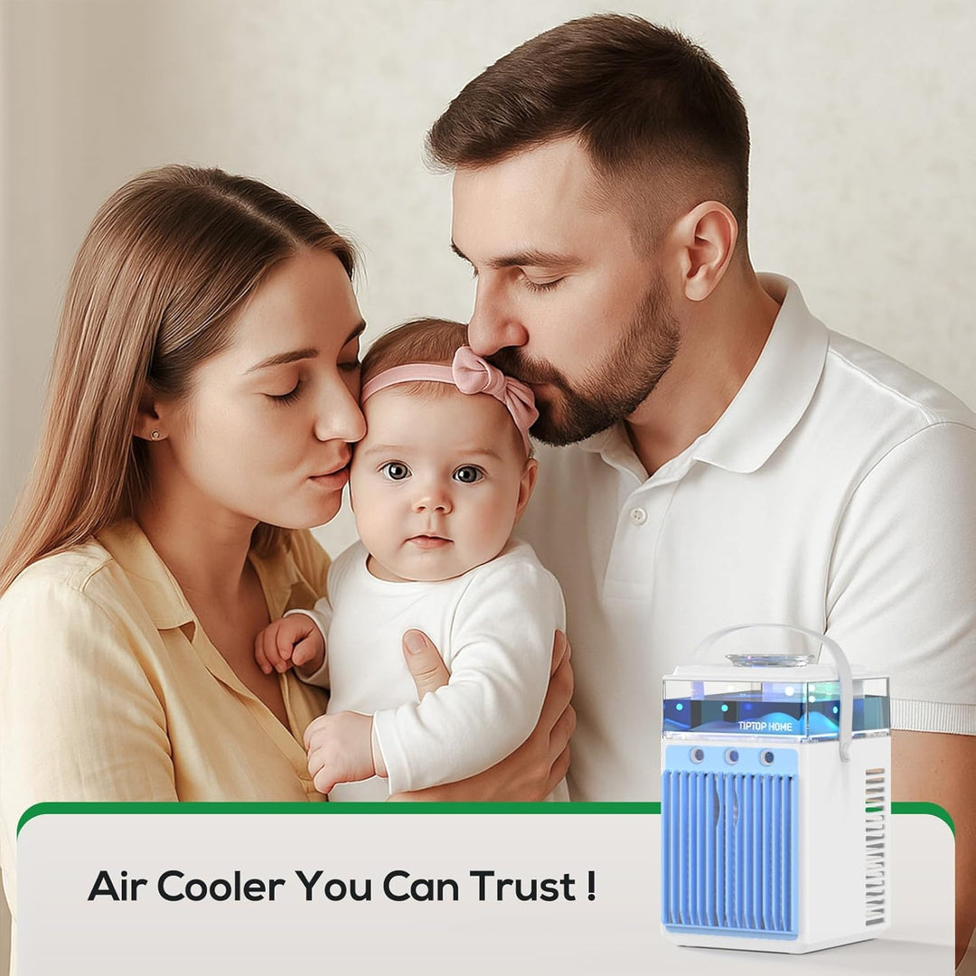 Mobile Klimaanlage, 5 in 1 Mini Klimagerät mit App-Steuerung, Persönlich Ventilator mit 800ml Wasset