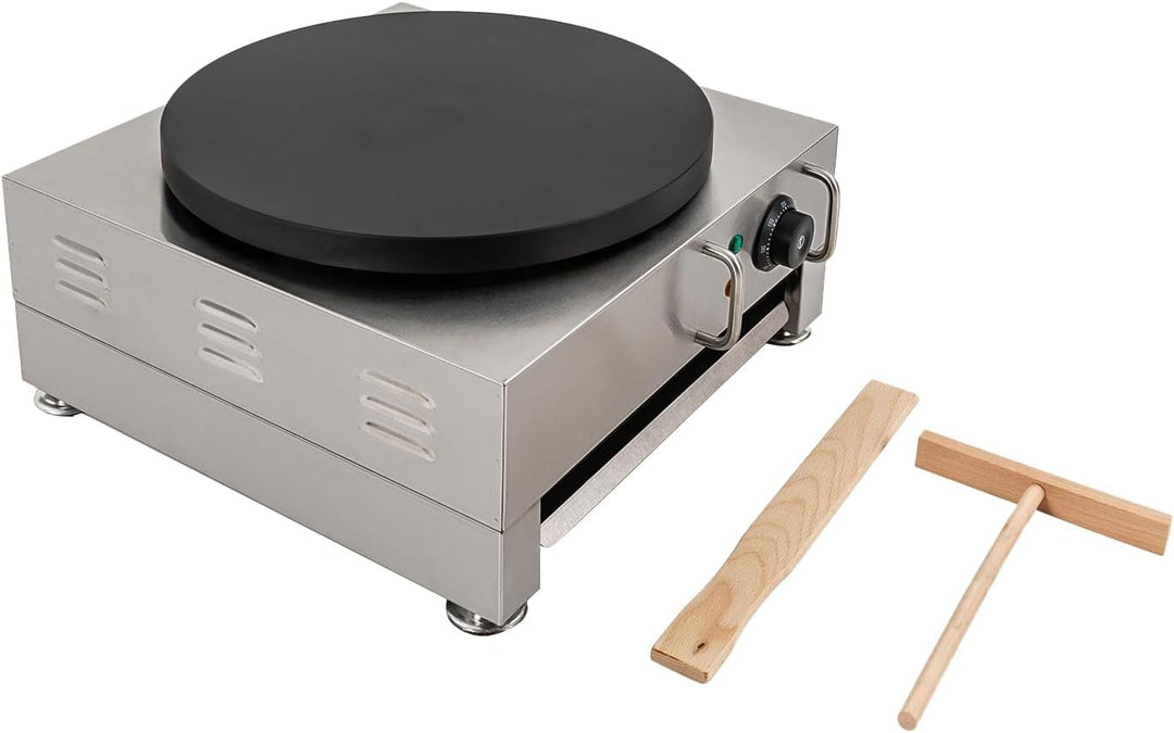 Crepes Maker Crepesmaker,220V 2.8 kW Crepesplatte,40cm Edelstahl Crepe-Maschine, 50-300℃ Einstellbar