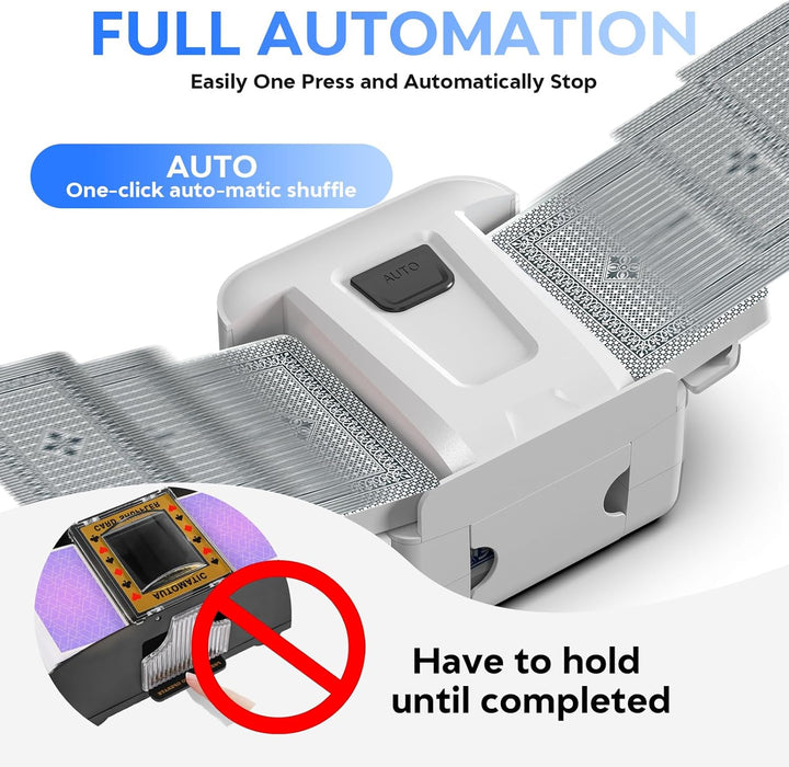 Kartenmischmaschine, Automatischer Kartenmischer für 1–2 Decks, Wiederaufladbarer Kartenmischer mit
