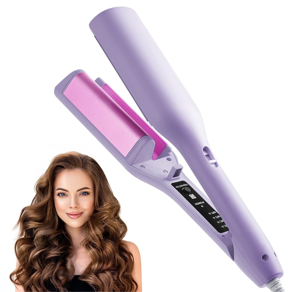 flintronic Welleneisen Lockenstabs Set, Lockenstab Grosse Locken 32mm, 4 Temperaturstufen, Französis