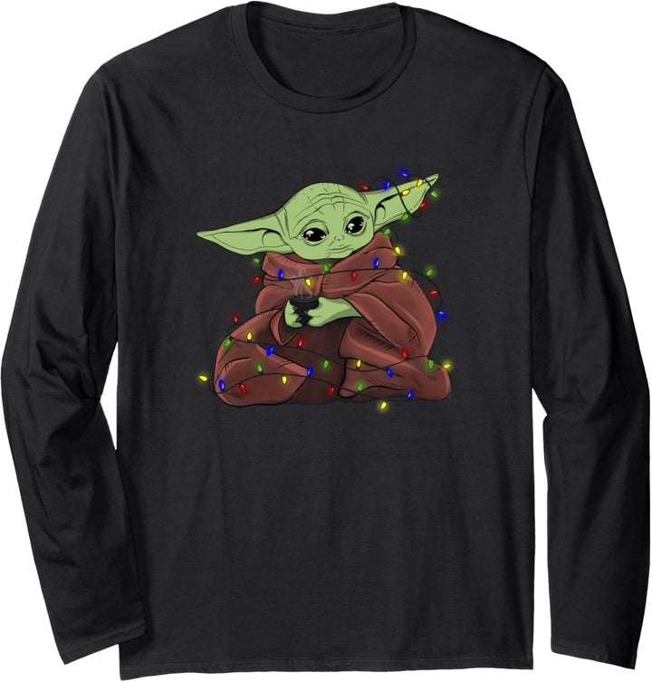 Star Wars: Mandalorian Grogu In Lights Christmas Langarmshirt