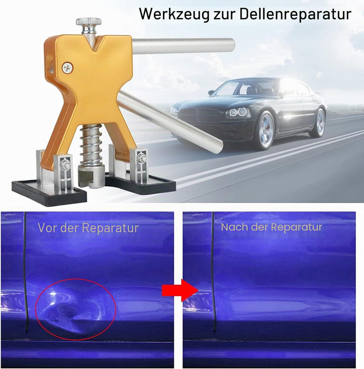 Tosucs Dellen Reparatur Ausbeulwerkzeug Dent Puller Set, Auto Paintless Dellen Reparaturset, DIY Gol