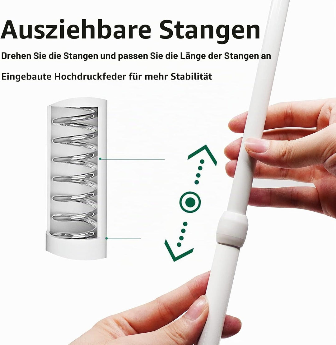 Feligio 2 Stück Duschstange Ohne Bohren, Spannstange Teleskopstange, Vorhangstange Klemmstange für G
