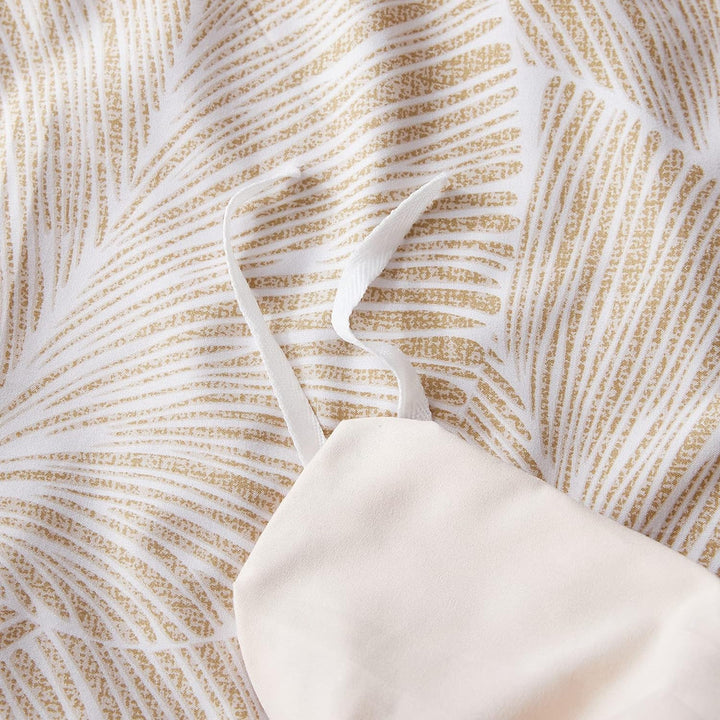 Jemiipee Blumen Bettwäsche-Set mit Tropische Palmblätter Muster, 1 x Bettbezug 200x200 cm mit 2 x Ki