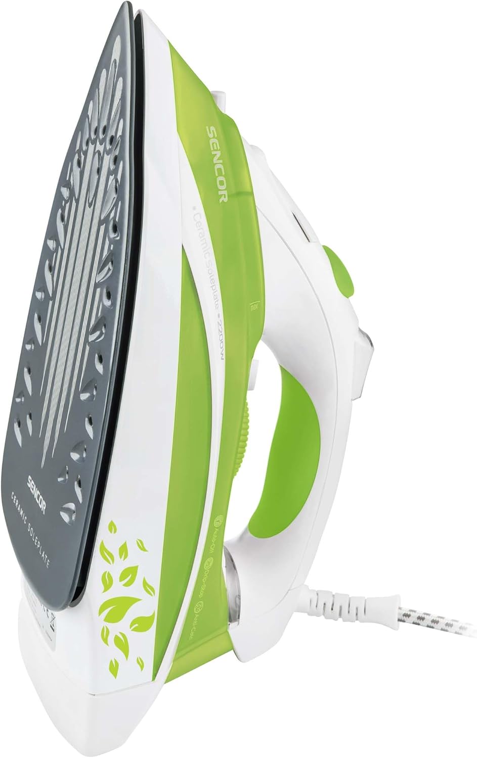 SENCOR SSI 8440GR Dampfbügeleisen (2200 Watt, Bügelfläche aus Keramik) grün, Grün
