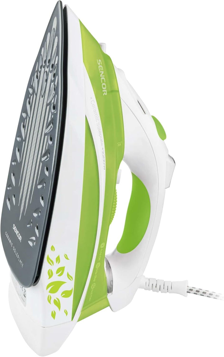 SENCOR SSI 8440GR Dampfbügeleisen (2200 Watt, Bügelfläche aus Keramik) grün, Grün