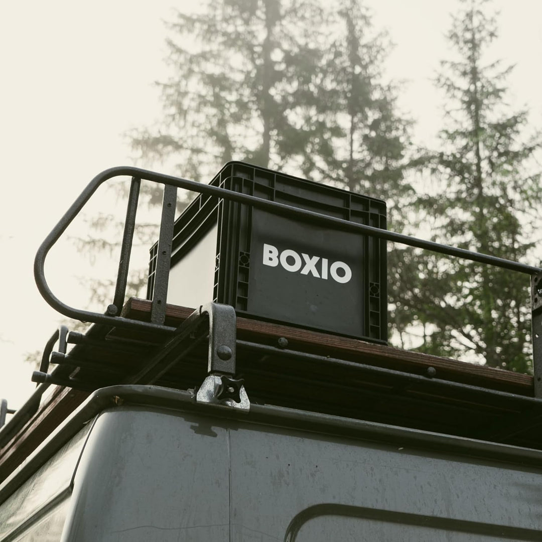BOXIO – SOLO: Aufbewahrungsbox mit Deckel – Eurobox 40x30 x 28 cm – perfekte Plastikbox Transportkis