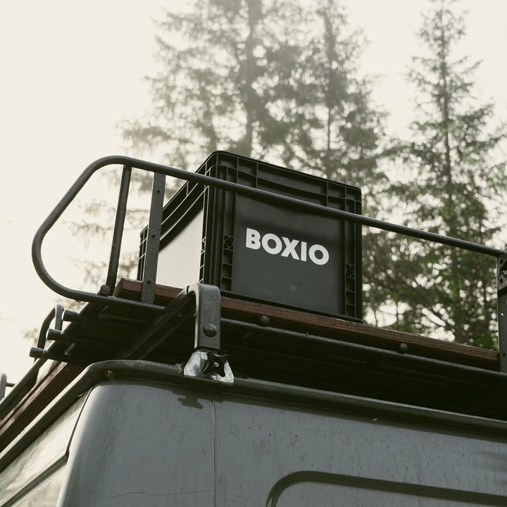 BOXIO – SOLO: Aufbewahrungsbox mit Deckel – Eurobox 40x30 x 28 cm – perfekte Plastikbox Transportkis