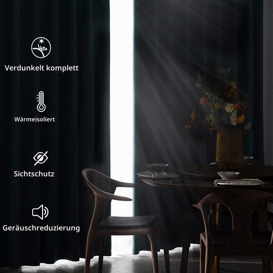 DWCN Blickdichte Vorhänge Verdunkelungsgardinen mit Ösen 2 Stücke Thermogardine für Wohnzimmer,Schla