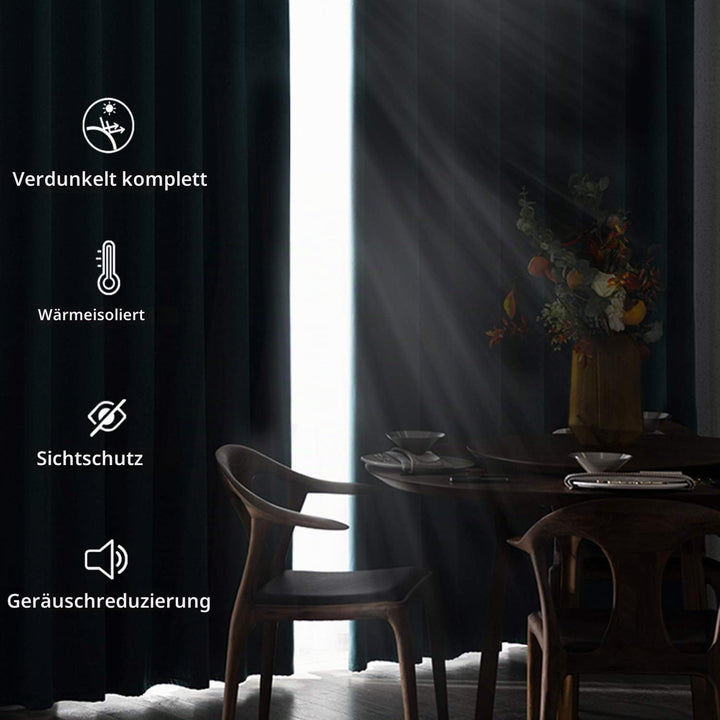 DWCN Blickdichte Vorhänge Verdunkelungsgardinen mit Ösen 2 Stücke Thermogardine für Wohnzimmer,Schla