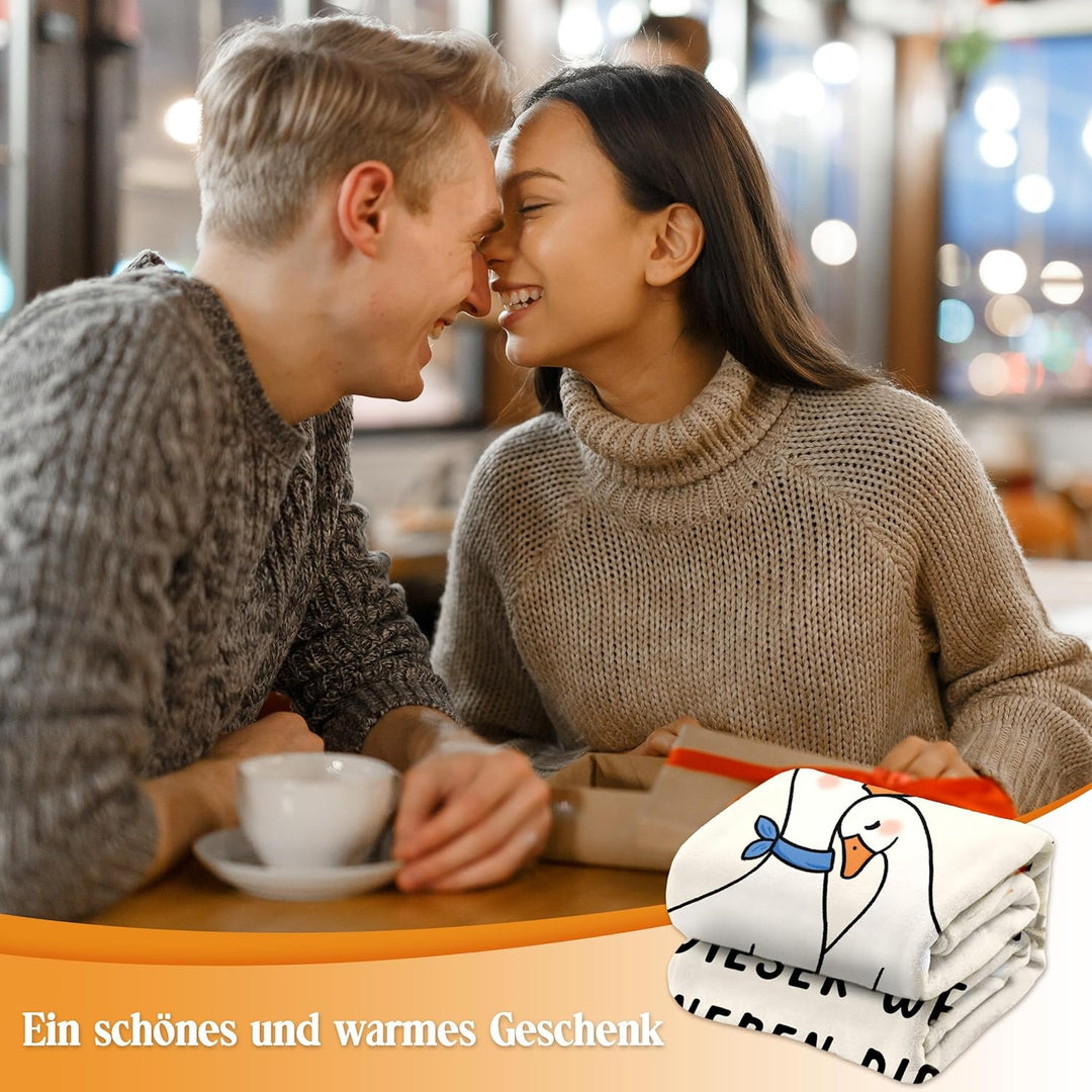 Geschenke für Partner, Ente Flanell Decke für Pärchen Paar Couple Partner Valentinstagsgeschenk, Ich