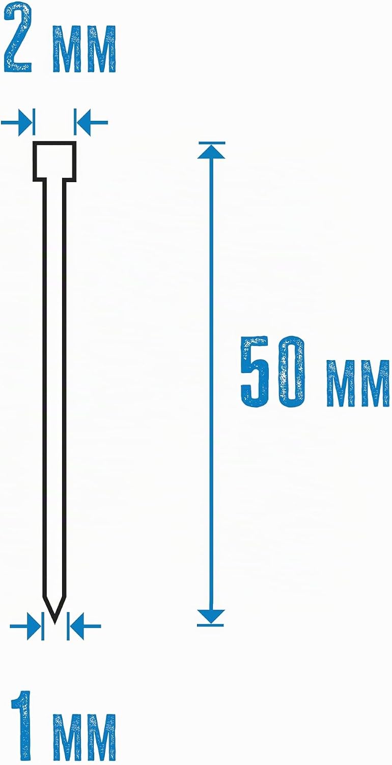 Güde 40217 Stifte für Druckluft-Nagler MIDI 50 mm (verzinkter Stahl, 1 mm Stiftstärke, 50 mm Nagellä