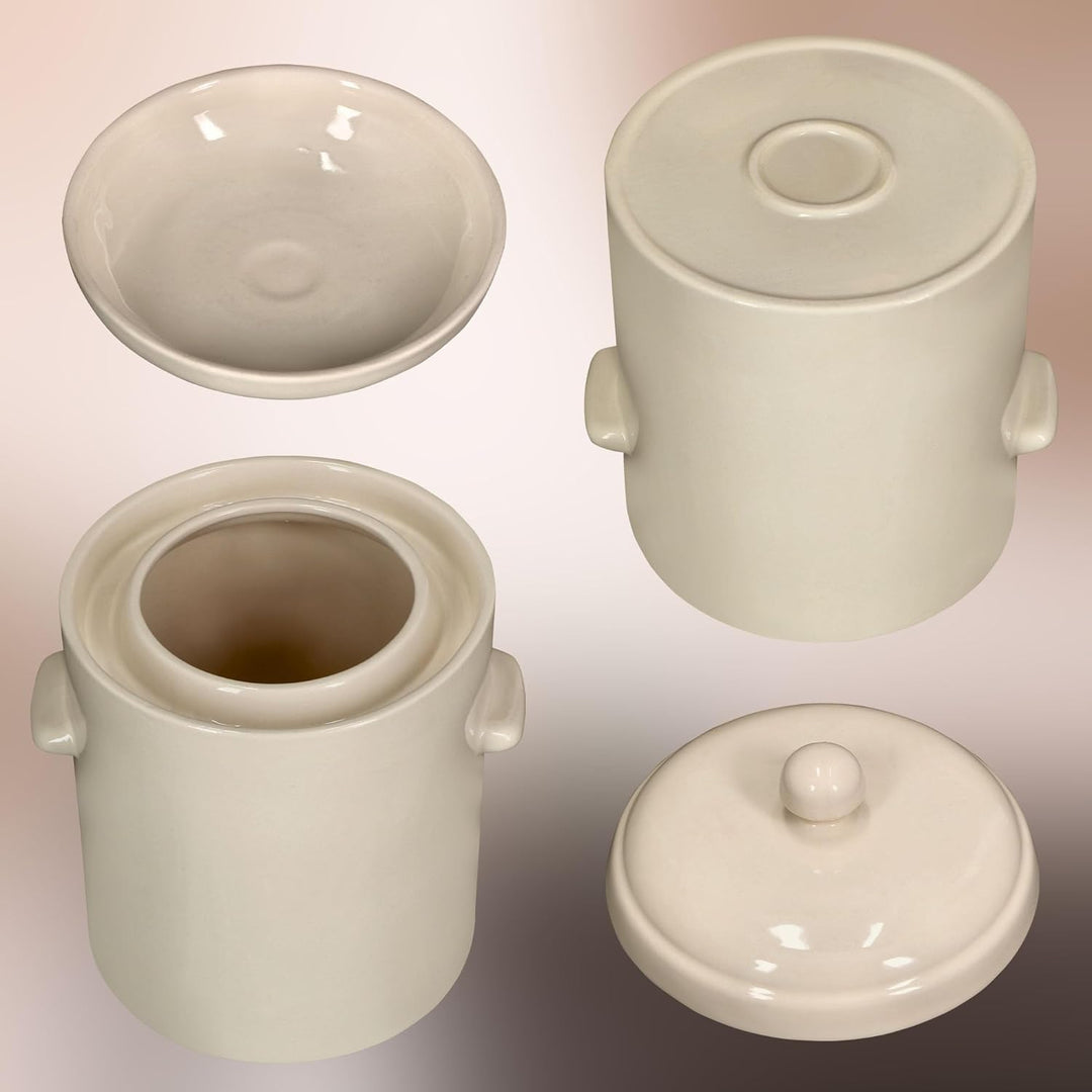 KOTARBAU® Sauerkraut Gärtopf Sauerkrauttopf 10L Tontopf mit Deckel Steinguttopf Fermentieren Dauerkr