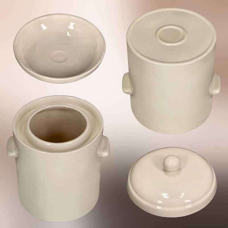 KOTARBAU® Sauerkraut Gärtopf Sauerkrauttopf 10L Tontopf mit Deckel Steinguttopf Fermentieren Dauerkr