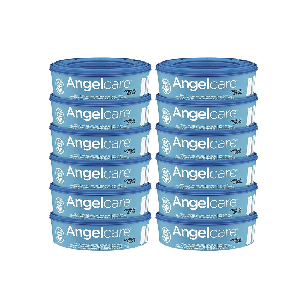 Angelcare Windeleimer Nachfüllpack Plus 12er Pack 12 Stück (1er Pack) Blau Single, 12 Stück (1er Pac