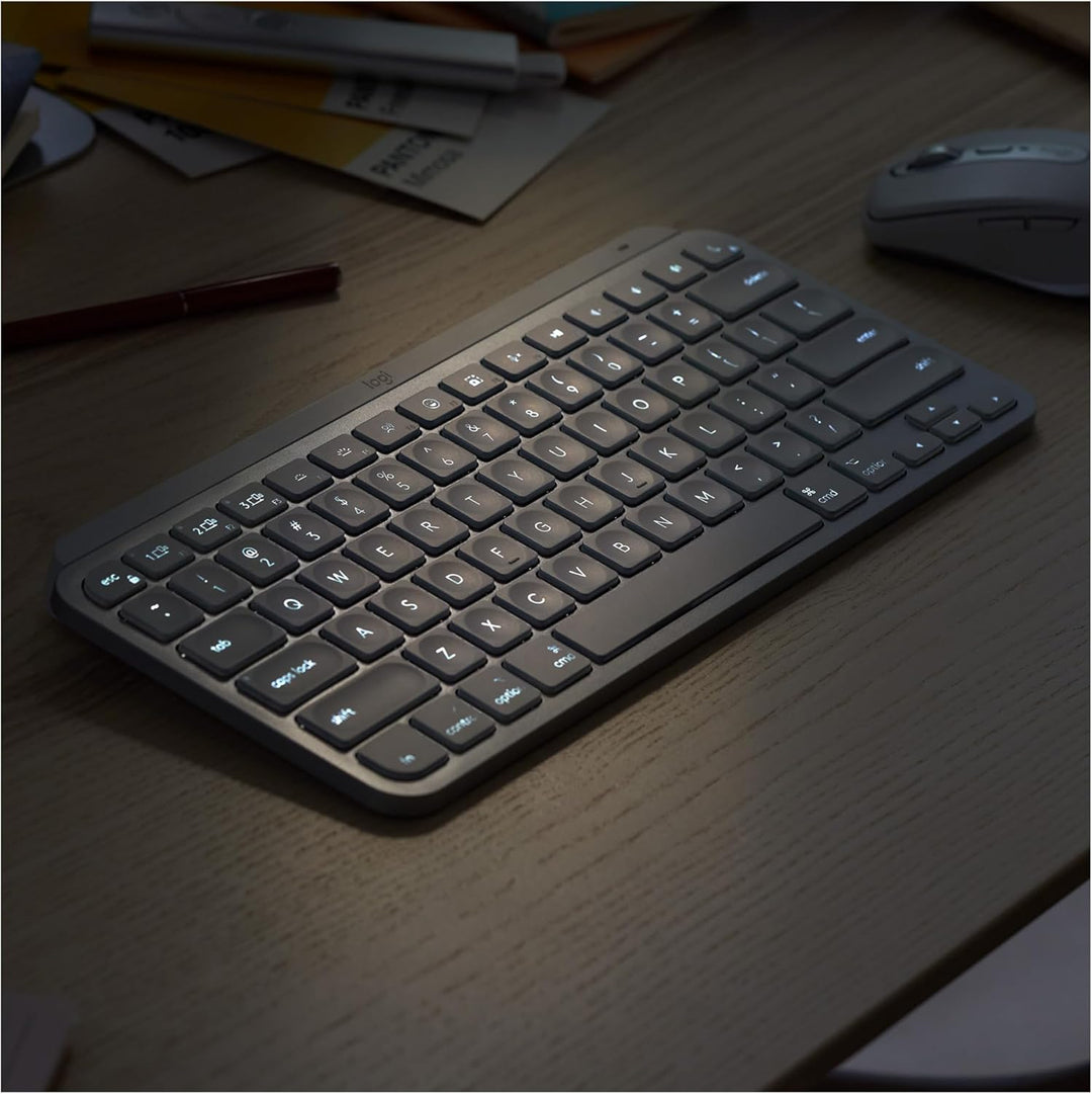 Logitech MXKeysMinimalist Wireless Illuminated KB Tastatur UK Single, Single
