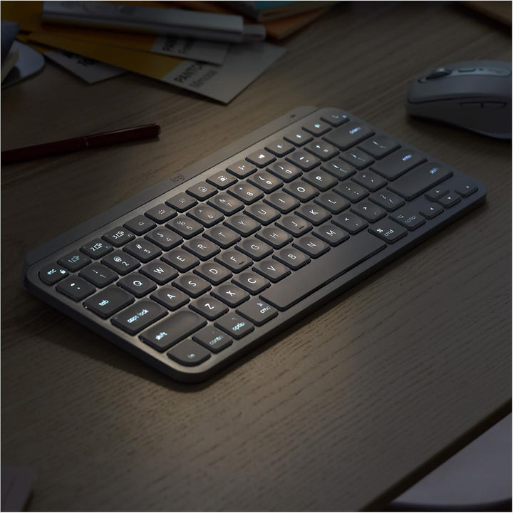 Logitech MXKeysMinimalist Wireless Illuminated KB Tastatur UK Single, Single