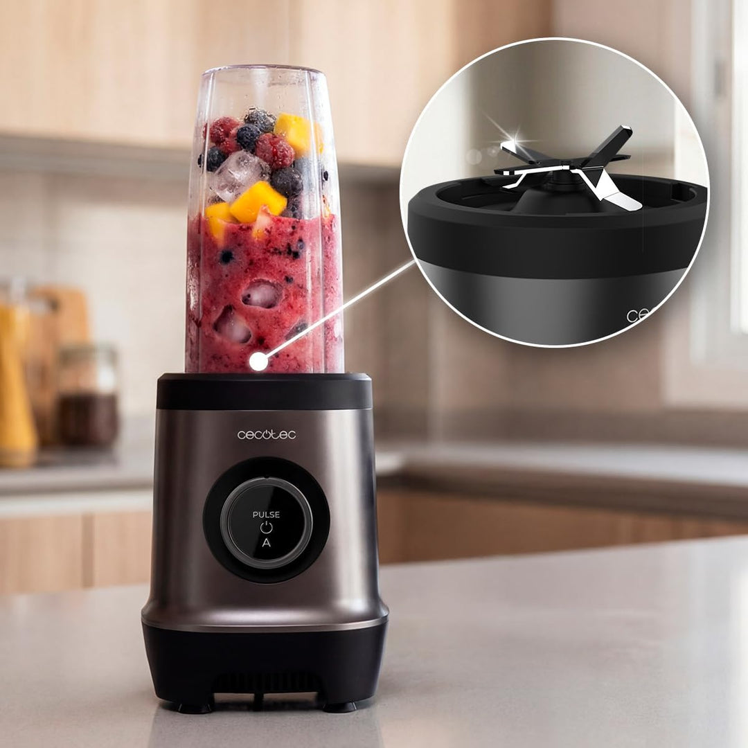 Cecotec Standmixer Nutriblender Fusion Touch, 1000 W max, Automatiksystem, 6-Klingen Edelstahl, 2 Fl