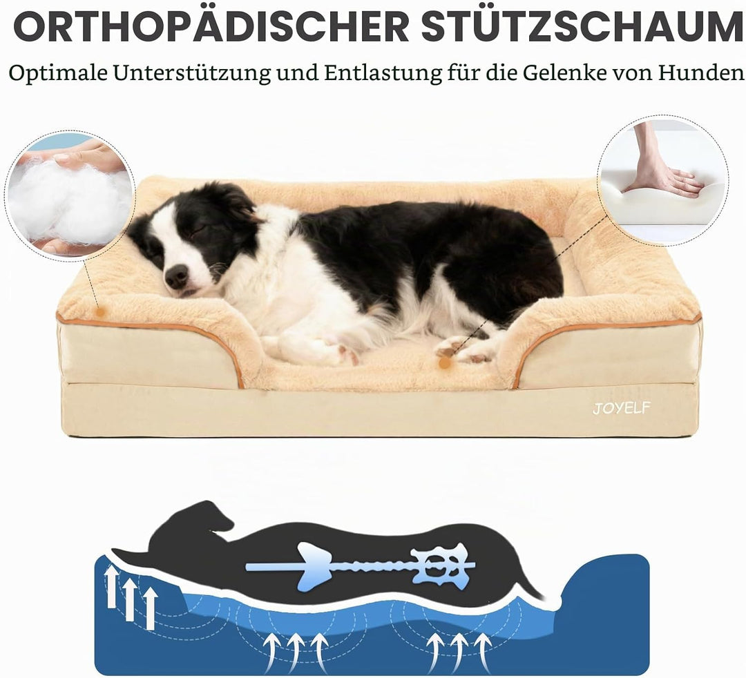 JOYELF Orthopädisches Hundebett für grosse Hunde, wasserdichtes Schaumstoffsofa mit abnehmbarem, was