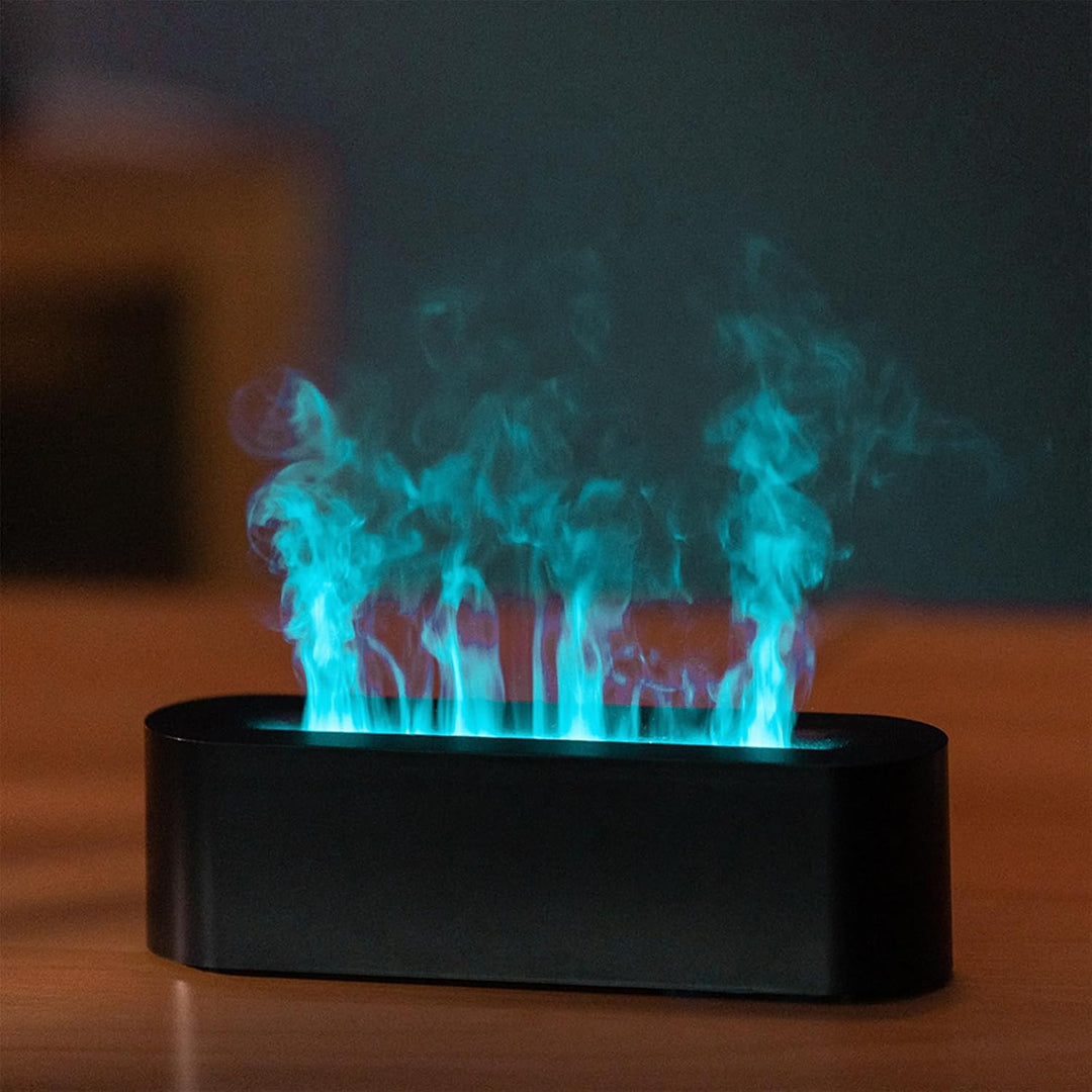Raumluftbefeuchter, 7-Farben-Flammen-Desktop-Luftbefeuchter Mit 3-Gang-Timing Und Automatischer Absc