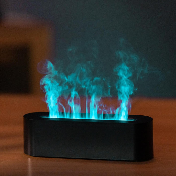 Raumluftbefeuchter, 7-Farben-Flammen-Desktop-Luftbefeuchter Mit 3-Gang-Timing Und Automatischer Absc
