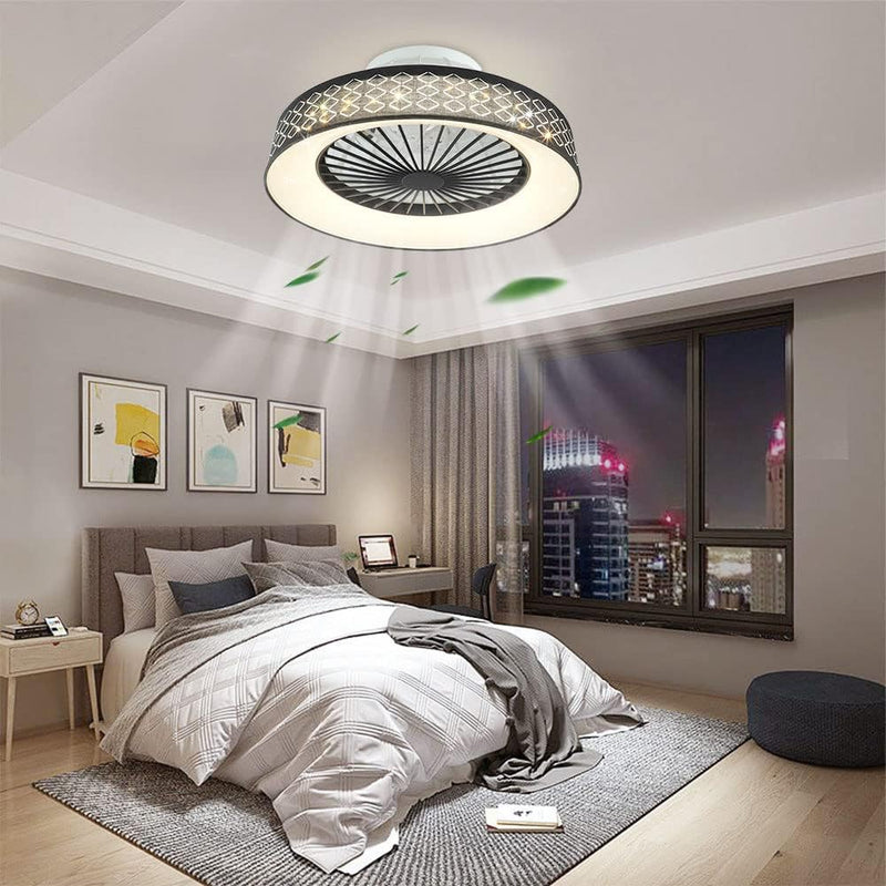 Depuley LED Deckenventilatoren mit Beleuchtung, Einstellbar Fan mit Fernbedienung und Timer, 30W Dim