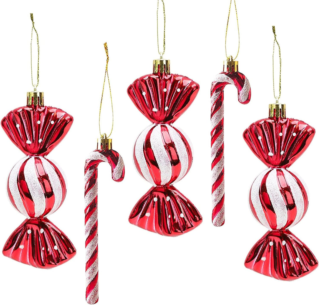 18 Stück Zuckerstangen Weihnachten Deko Weihnachtskugeln Zuckerstangen Deko Glitzer Weihnachtsbaumsc