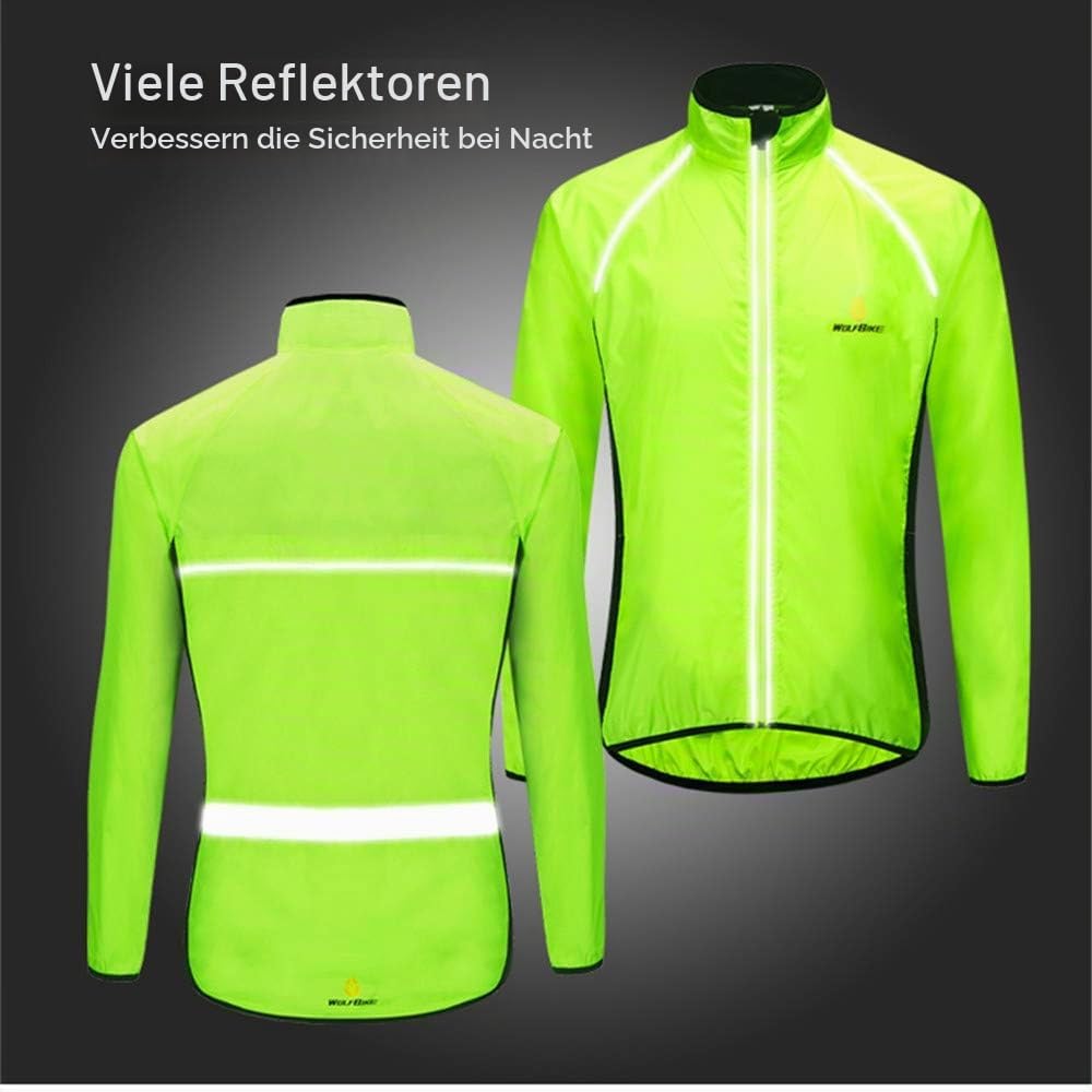 WOSAWE Herren-Fahrradjacke Winddichte wasserdichte MTB Mountainbike Jacket Für Radfahren, Joggen &amp; W