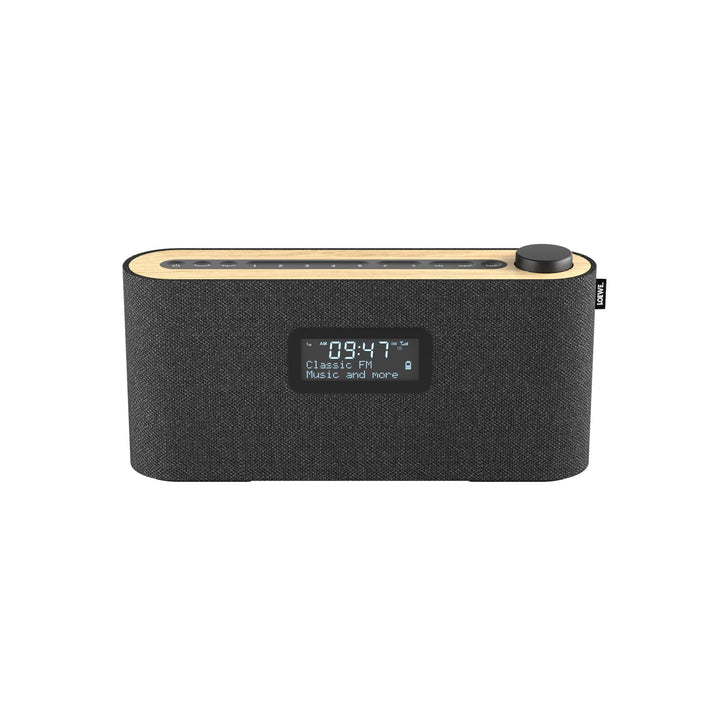 Loewe Radio.Frequency, DAB+ Radio, 28 Watt Sound, LCD Display, 14 Stunden Spielzeit, Holz, Stoff, Ra