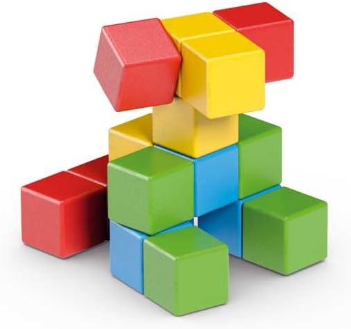 Geomag Magicube Kreative Magnete, 16 Stück Würfel in 4 Farben, ab 1 Jahr, Kleinkind-Bauset für Entwi