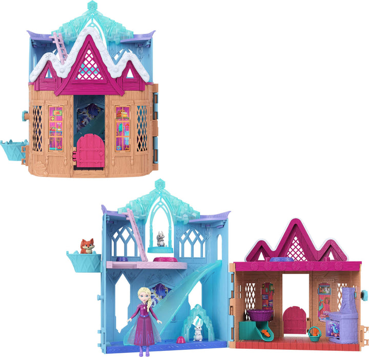 Mattel Disney Die Eiskönigin ELSA Spielset mit Kleiner Puppe bestehend aus 10 Spielbereichen, 3 Tier