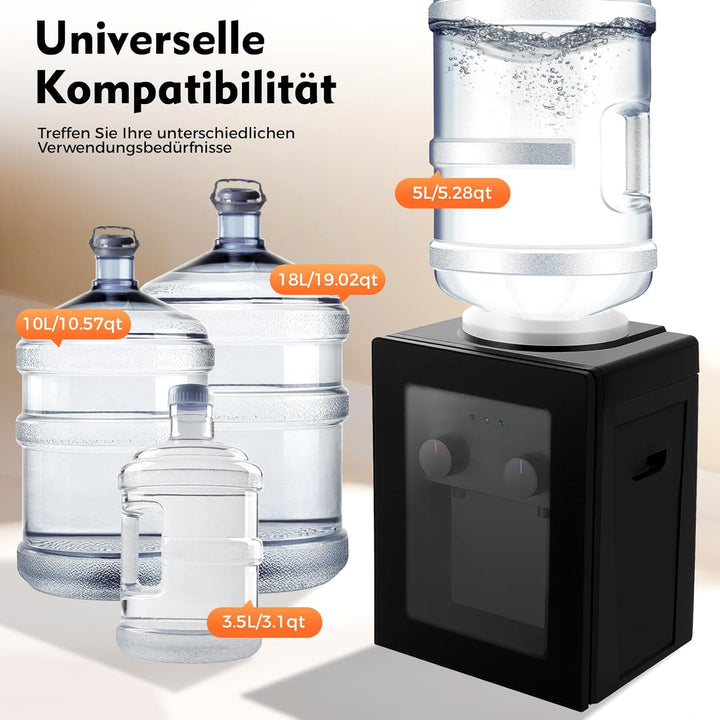 550W Elektrischer Wasserspender, Water Dispenser für 3,5L, 5L, 10L, 18L Wasserfässer, Kalt Heiss Dop