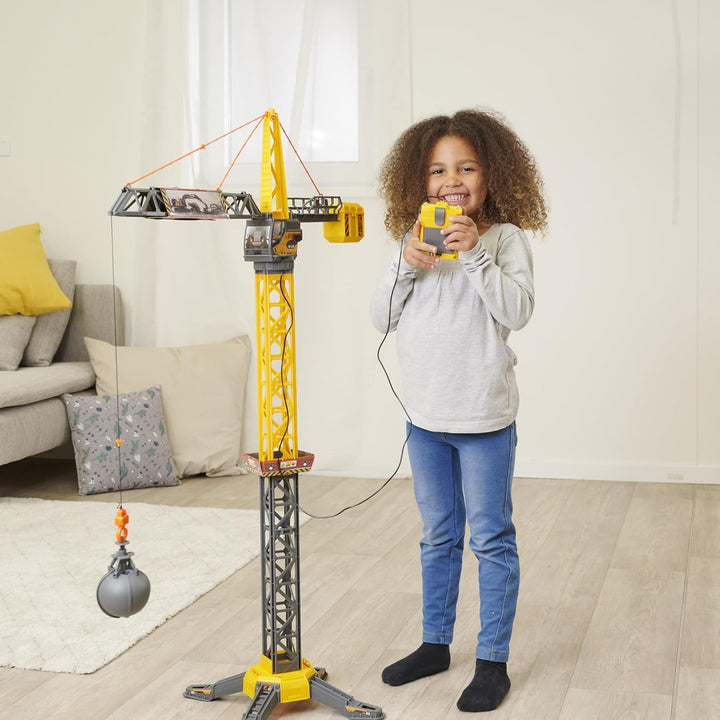 Dickie Toys - Mighty Crane (110 cm) - grosser Spielzeug-Kran mit 360°-Drehung & Abrissbirne inkl. Gr