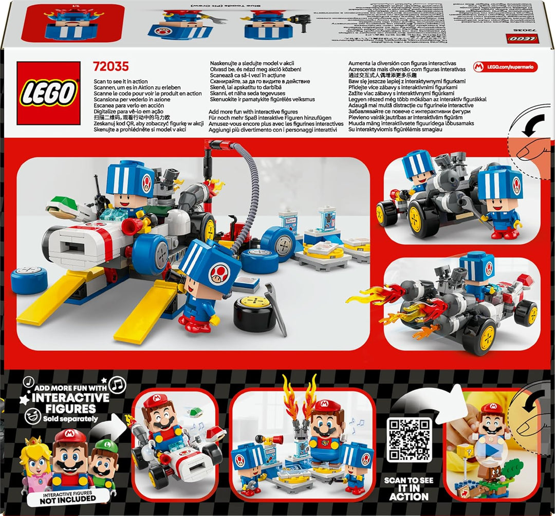 LEGO Super Mario: Mario Kart – Toad’s Garage Set, Nintendo Mechanic Toy with 2 Blue Toad Character F