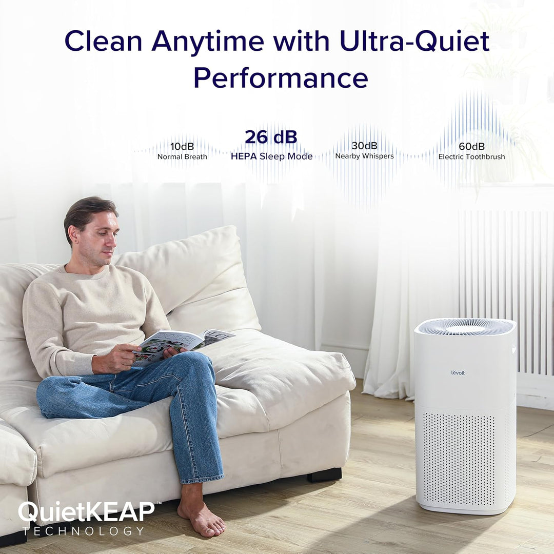LEVOIT HEPA Luftreiniger für Raucherzimmer Allergiker, CADR 697m³/h bis 147㎡ Wohnung, PM2,5 Luftqual