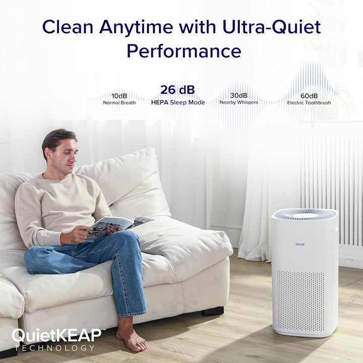LEVOIT HEPA Luftreiniger für Raucherzimmer Allergiker, CADR 697m³/h bis 147㎡ Wohnung, PM2,5 Luftqual