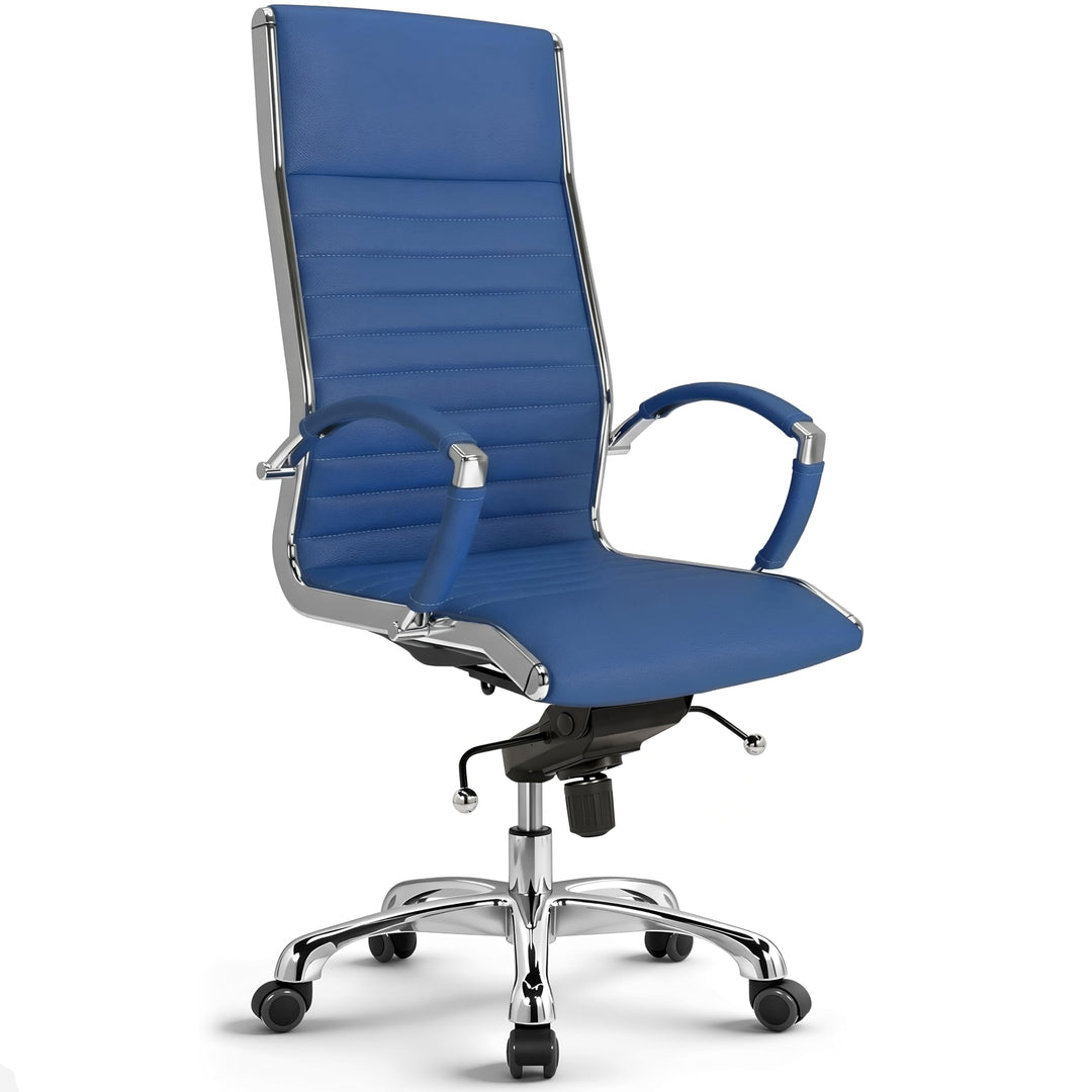 VERSEE Premium Echt-Leder Chefsessel Montreal in Blau - Ergonomischer Bürostuhl für Büro und Home-Of