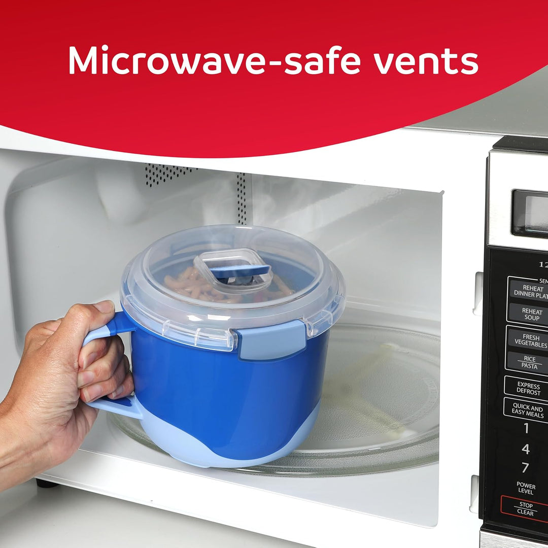 Sistema Heatables Microwave Soup Mug &amp; Noodle Mug | 660ml &amp; 1.15L | Leakproof Meal Prep Containers w